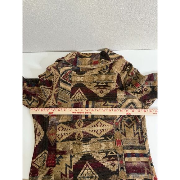 LRL Ralph Lauren Jeans Southwest Aztec Lightweight Blazer Cardigan Buckle Size L - Picture 10 of 10